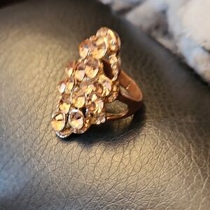 Elegant Gold Crystal Cluster Ring